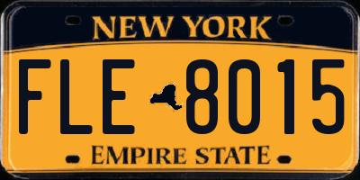 NY license plate FLE8015
