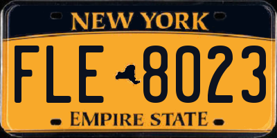 NY license plate FLE8023