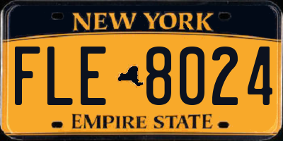 NY license plate FLE8024