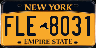 NY license plate FLE8031