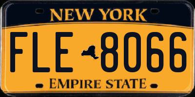 NY license plate FLE8066