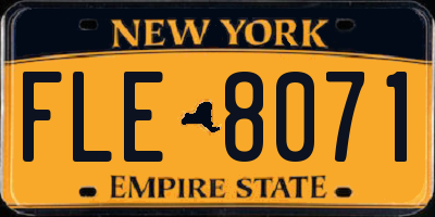 NY license plate FLE8071