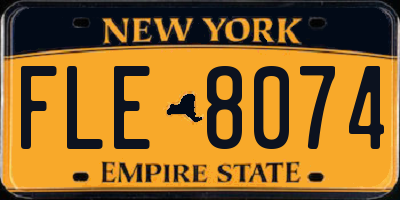 NY license plate FLE8074