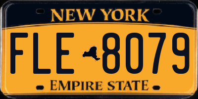 NY license plate FLE8079