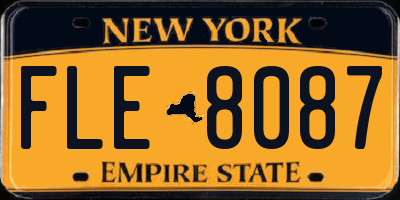 NY license plate FLE8087
