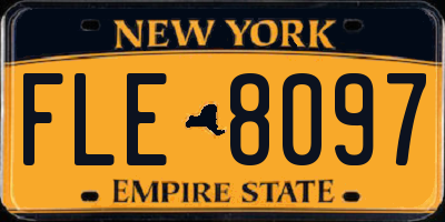 NY license plate FLE8097