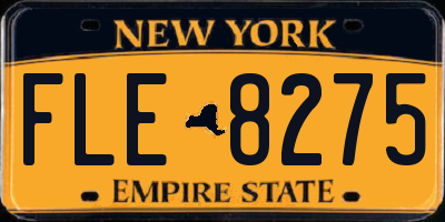 NY license plate FLE8275