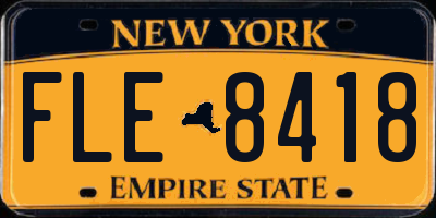 NY license plate FLE8418