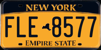 NY license plate FLE8577