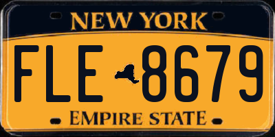 NY license plate FLE8679
