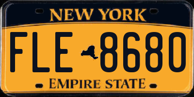 NY license plate FLE8680