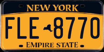 NY license plate FLE8770