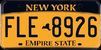 NY license plate FLE8926