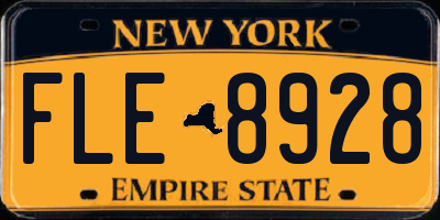 NY license plate FLE8928