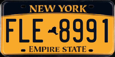 NY license plate FLE8991