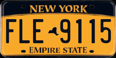 NY license plate FLE9115