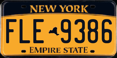 NY license plate FLE9386