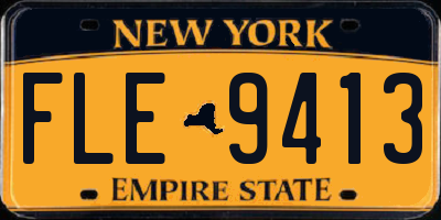 NY license plate FLE9413