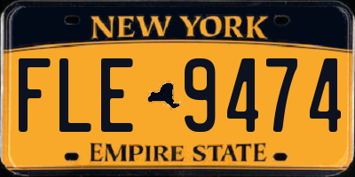NY license plate FLE9474