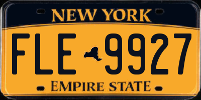 NY license plate FLE9927