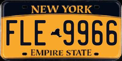 NY license plate FLE9966
