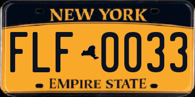 NY license plate FLF0033