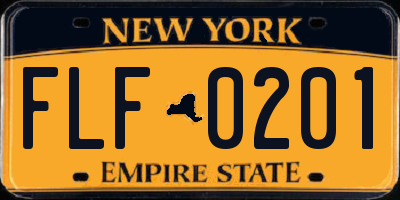 NY license plate FLF0201
