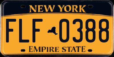 NY license plate FLF0388