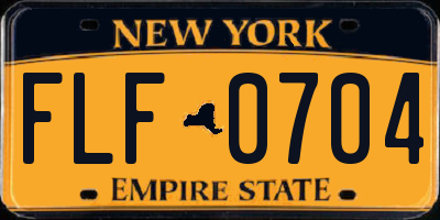 NY license plate FLF0704