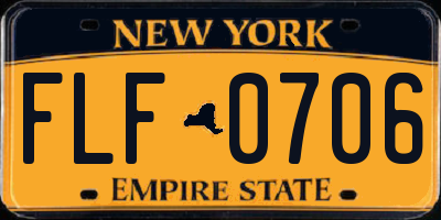 NY license plate FLF0706