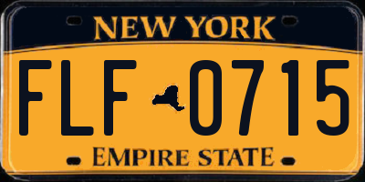NY license plate FLF0715