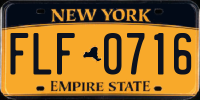 NY license plate FLF0716