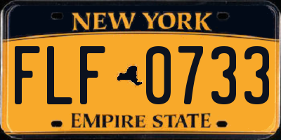 NY license plate FLF0733