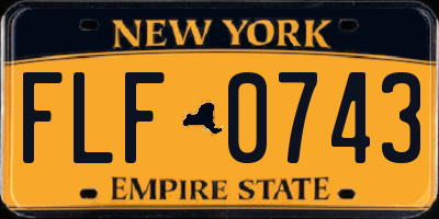 NY license plate FLF0743