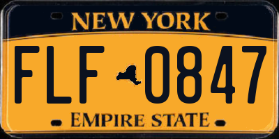 NY license plate FLF0847