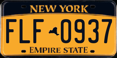 NY license plate FLF0937