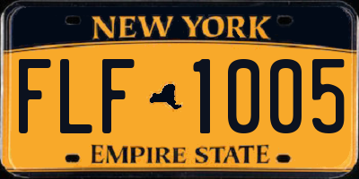NY license plate FLF1005