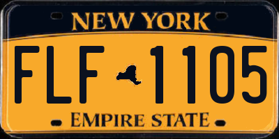 NY license plate FLF1105