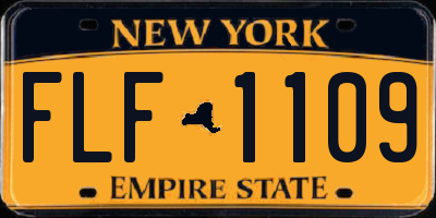 NY license plate FLF1109