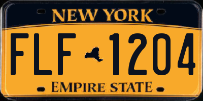 NY license plate FLF1204