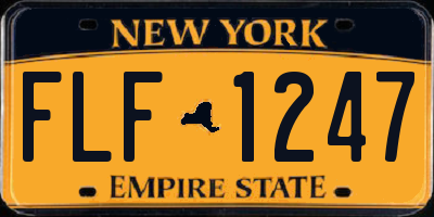 NY license plate FLF1247
