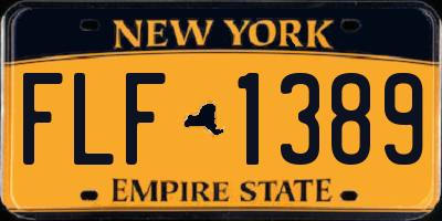 NY license plate FLF1389