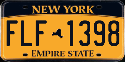 NY license plate FLF1398