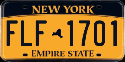 NY license plate FLF1701