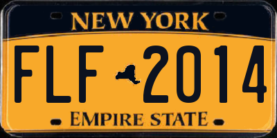 NY license plate FLF2014