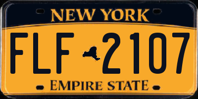 NY license plate FLF2107