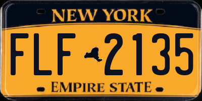 NY license plate FLF2135