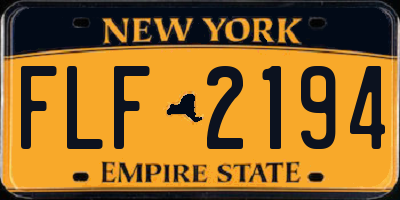 NY license plate FLF2194