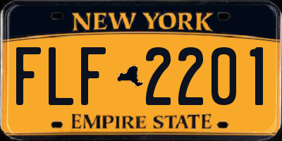 NY license plate FLF2201