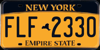 NY license plate FLF2330